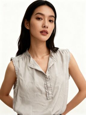 LOFT Light Taupe/Beige Blouse NWOT